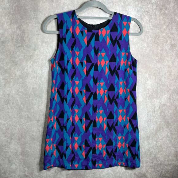 Missoni Tank Top Womens XS Blue‎ Triangle Geometric Print Sleeveless Lined Art - Picture 1 of 8
